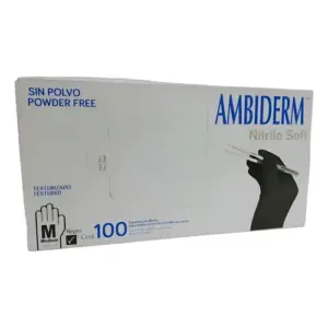 Guante nitrilo negro caja c/100 pzas